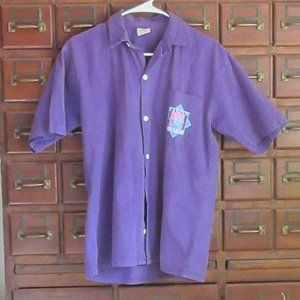 Medium Short Sleeve Purple Cotton CANCUN Tourist Shirt